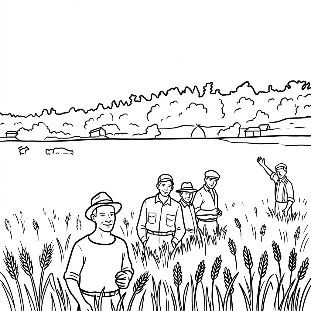 Lámina para colorear - Colonos Italianos