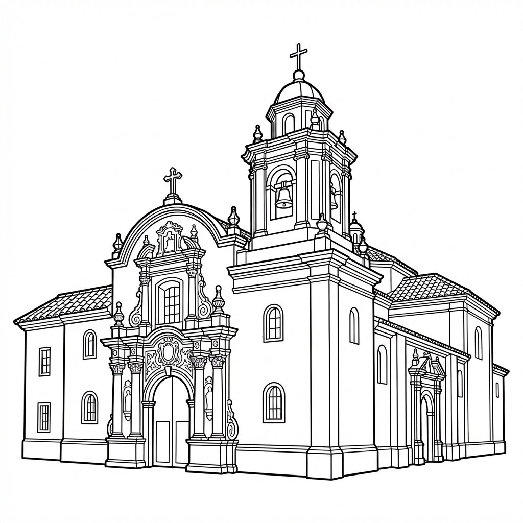 Lámina para colorear - Templo San Francisco