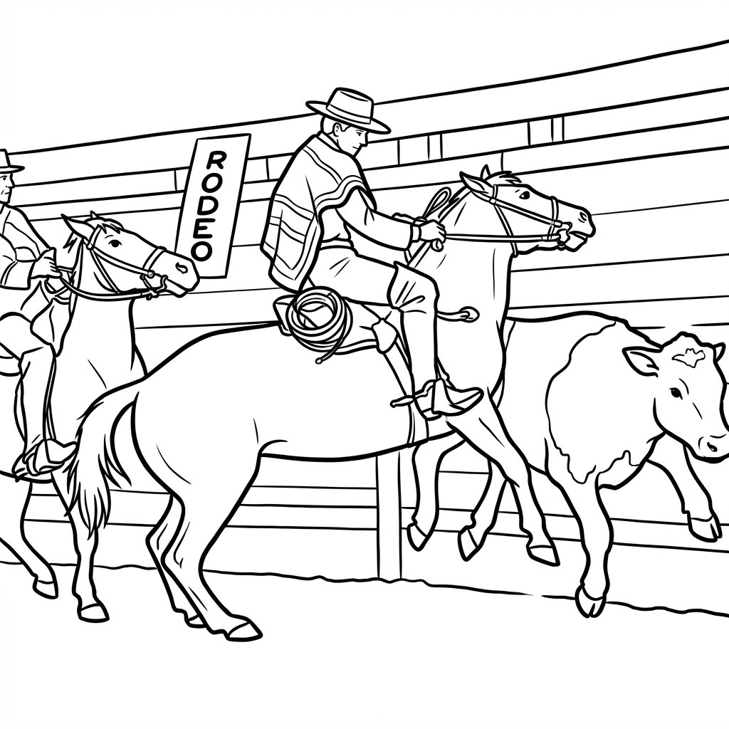 Lámina para colorear - Rodeo Don Chanca