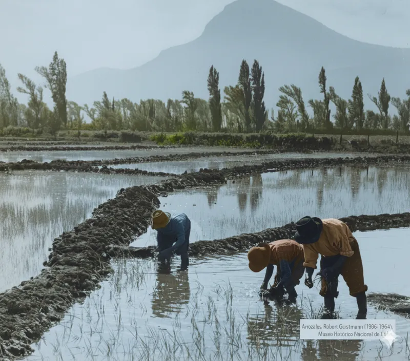 Hombres en el Arroz - Coloreada con IA