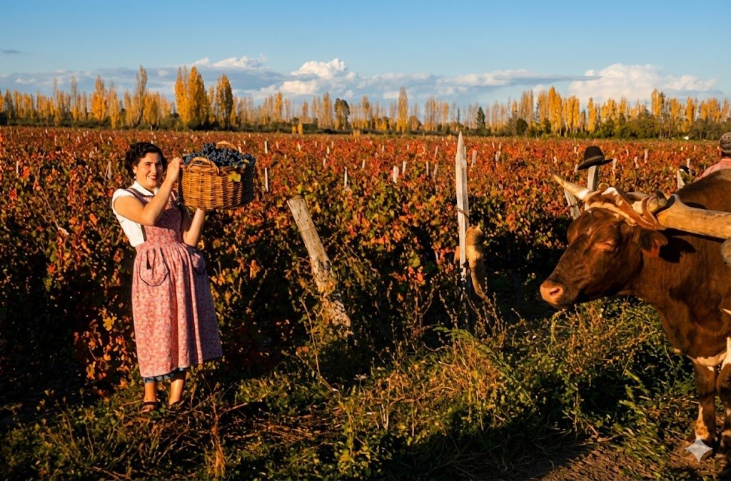 Mujer en Viñedo - Color IA